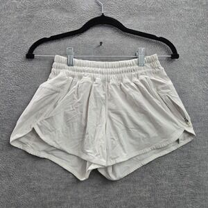 Lululemon Women Activewear Shorts 4 White Tracker Logo 4" Inseam‎